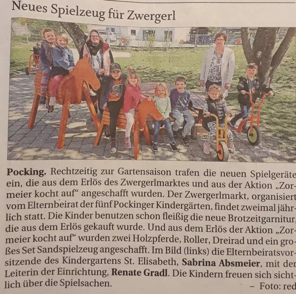 Anschaffungen aus dem Erlös der Märkte
